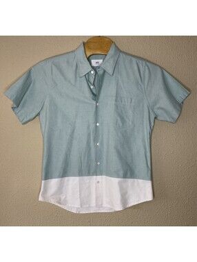AMI Paris Boxy Short Sleeve Button Front Shirt Men's Size 41 (L) Sage Green